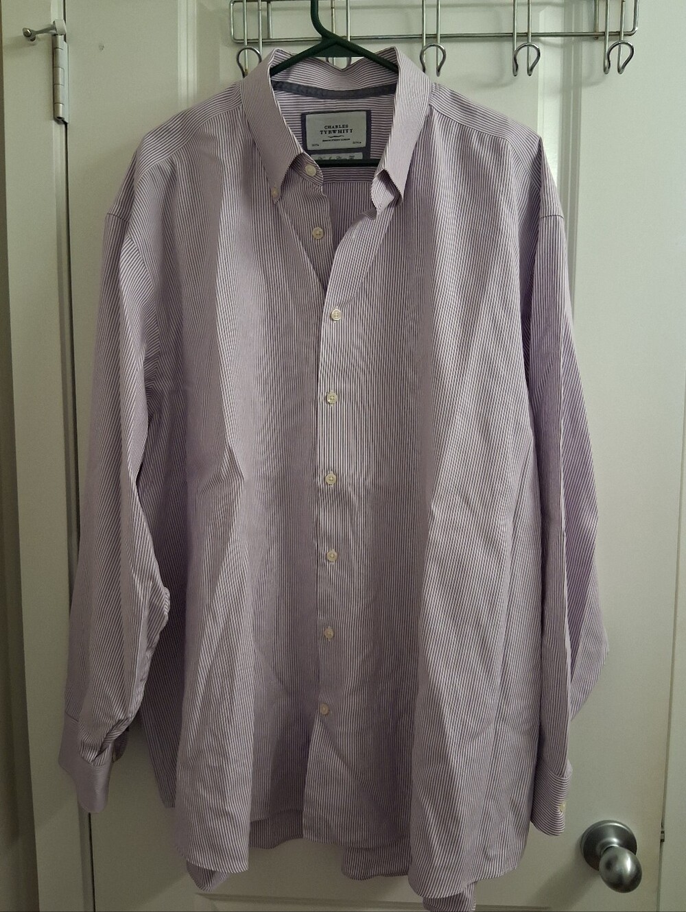 Charles Tyrwhitt Lavender and White Striped Dress Shirt
